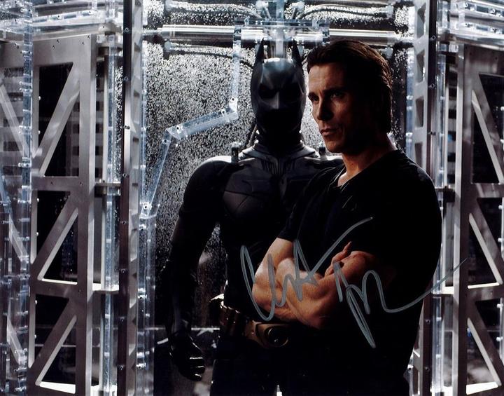 Christian Bale &mdash; Batman, The Dark Knight trilogy &mdash; signed 11&times;14 (silver signature)