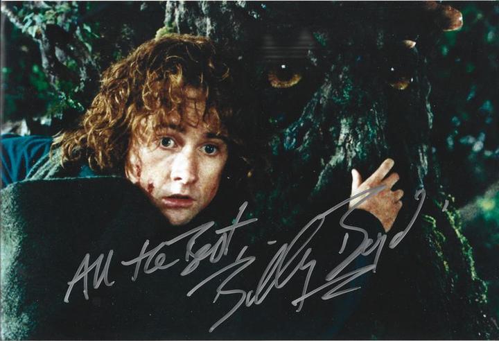 Billy Boyd &mdash; Pippin with Treebeard, The Lord of the Rings &mdash; signed A4 photo