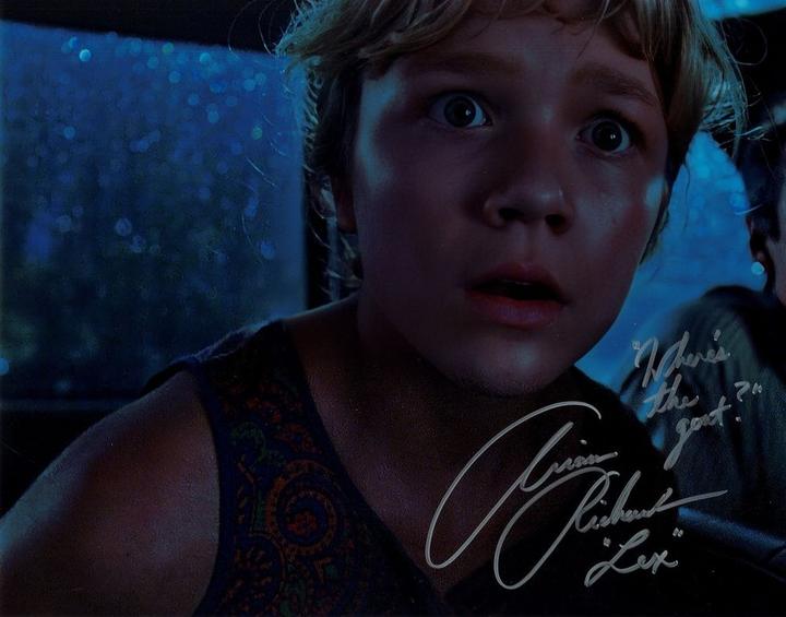 Ariana Richards — Lex Murphy, Jurassic Park — signed 11×14 (Where's the goat?)