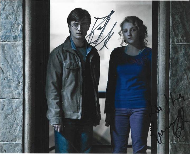 Daniel Radcliffe & Evanna Lynch — Harry Potter — dual-signed 8&times;10 photo