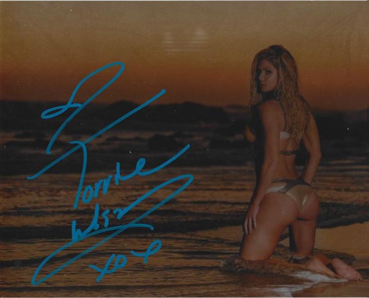 Torrie Wilson &mdash; sunset beach &mdash; signed 8&times;10 photo